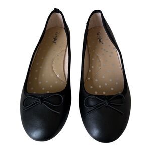 Girls Black Ballet Flats Size 1 Slip On Dress Shoes Formal Shoes Cat & Jack Kids